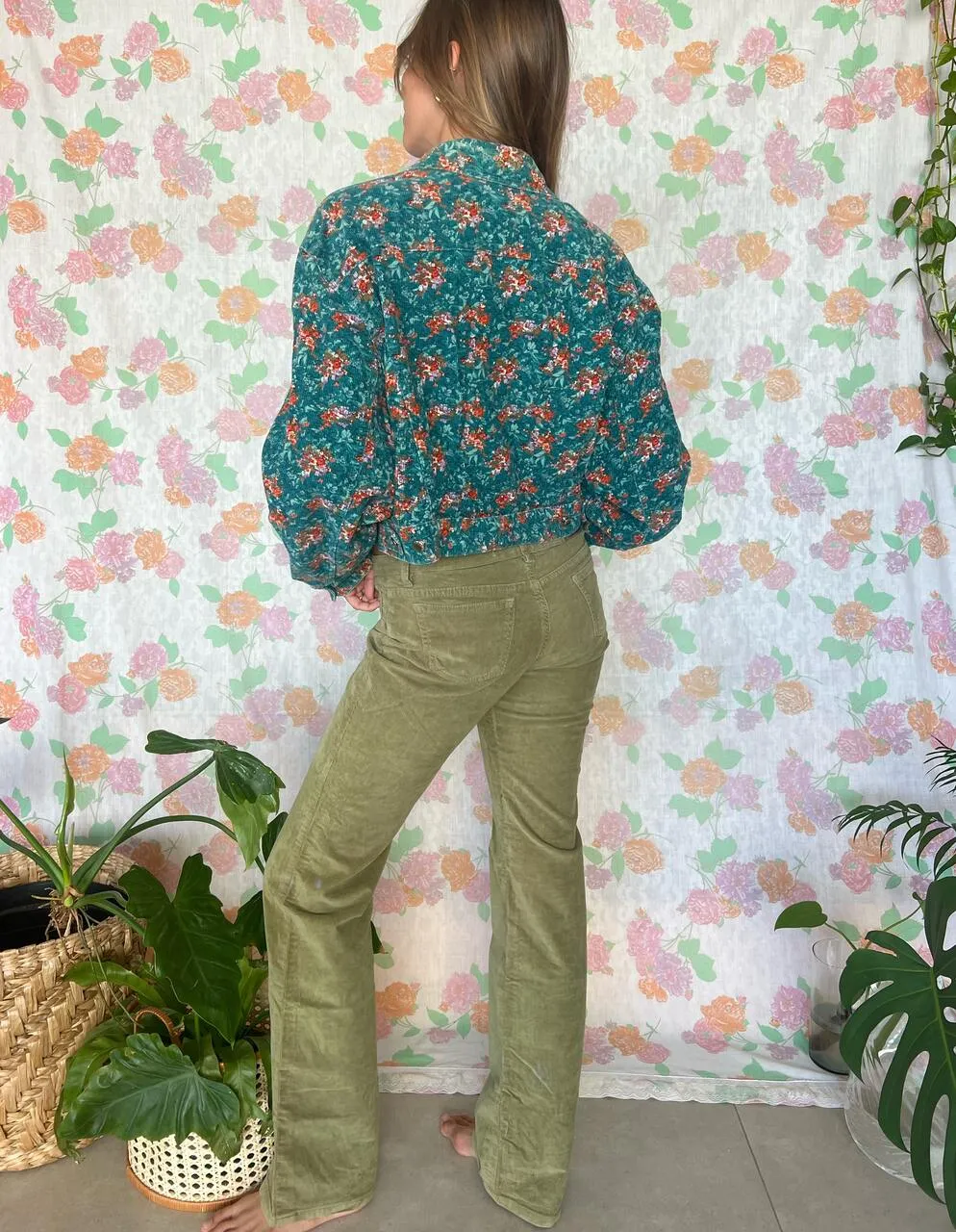 90's Flower Corduroy Jacket