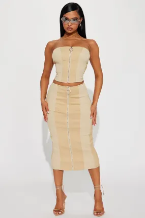 A Confidence Boost Skirt Set - Beige