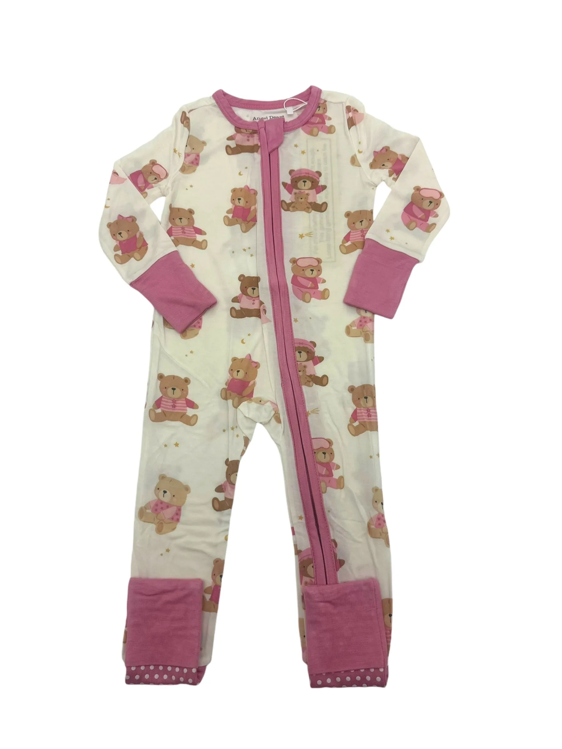 Angel Dear Teddy Bears Pink 2 Way Zipper Romper 126-F24-TEP3 5109