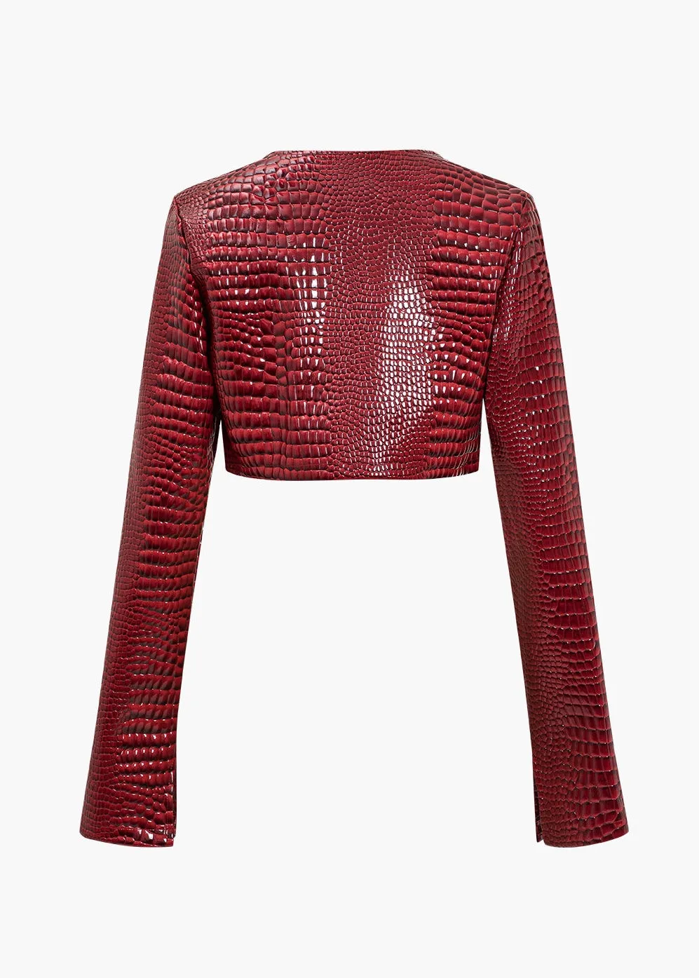 Anna Snakeskin Pattern Cropped Jacket