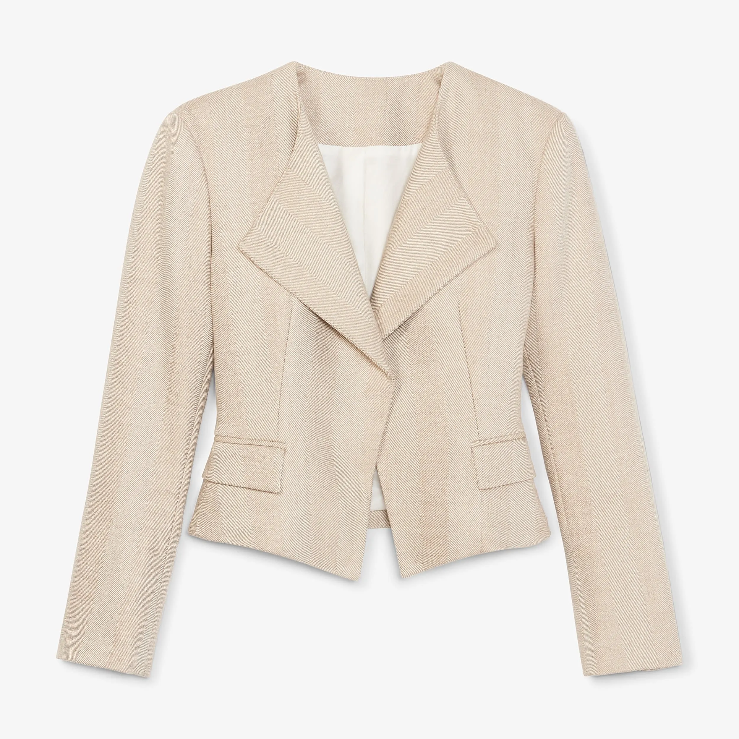 Arden Jacket - Wool Herringbone :: Ivory / Biscuit