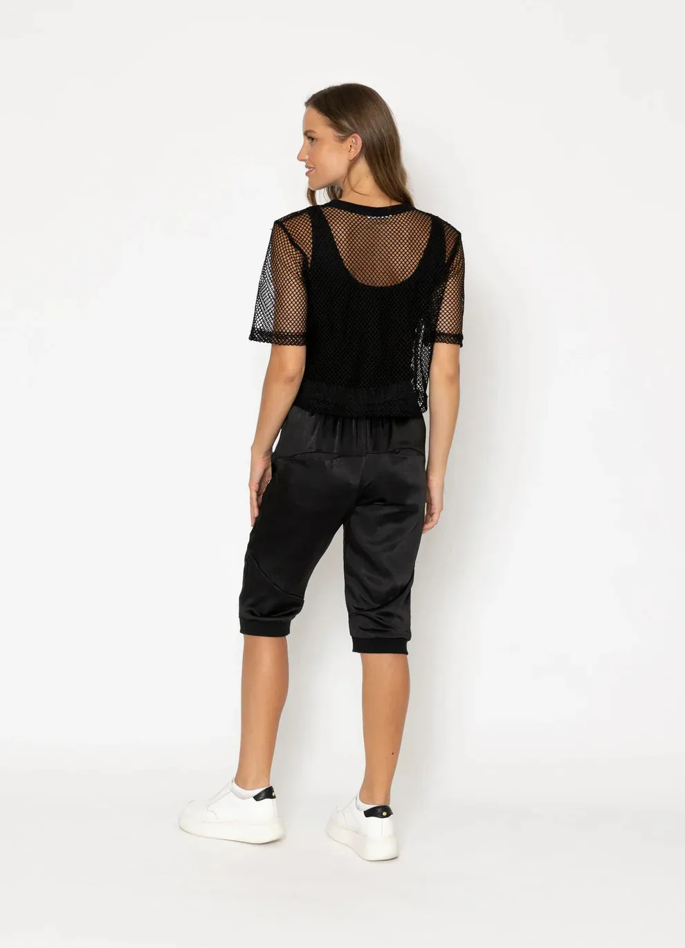 Arrow Mesh Top - Black