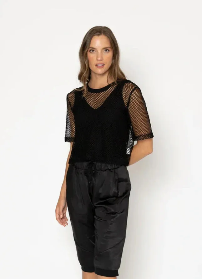 Arrow Mesh Top - Black