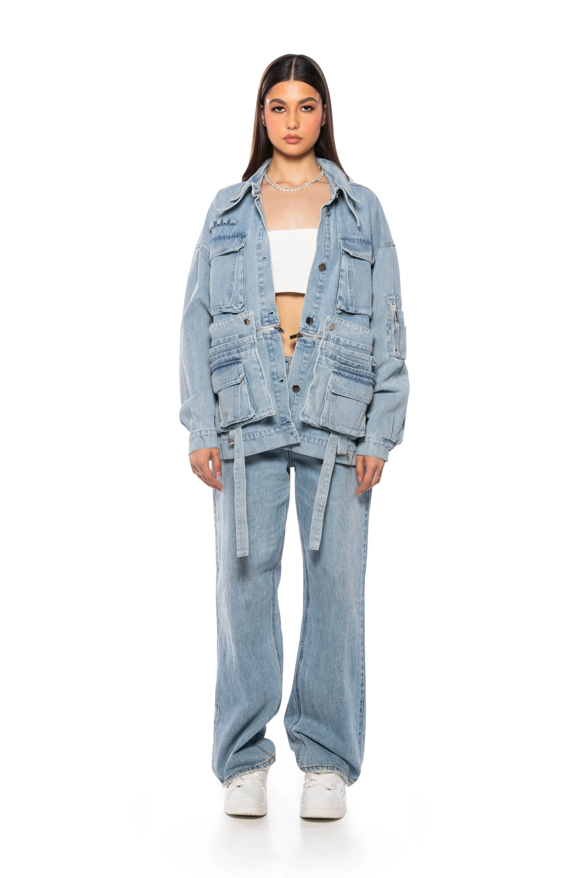 ASAP POCKET HI LO DENIM JACKET