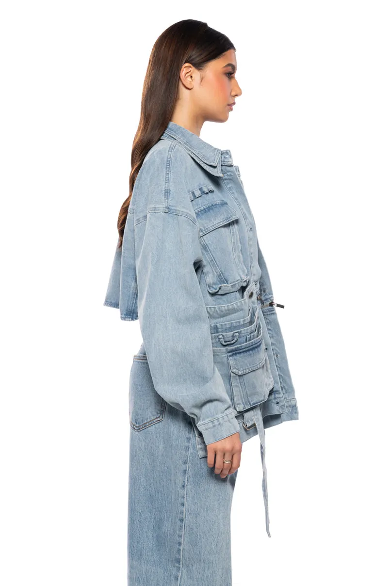 ASAP POCKET HI LO DENIM JACKET