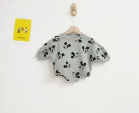 Baby Clothes Lapel Cartoon Mickey Baby Cotton Romper S4668939