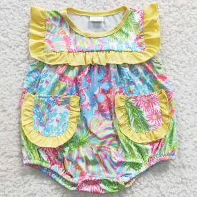 Baby Girls Romperd Colorful Floral Summer Baby Rompers SR0391