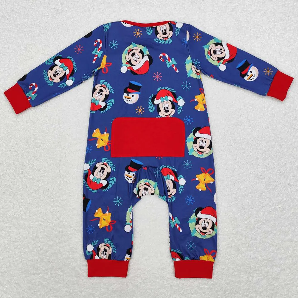 Baby Infant Girls Rompers Christmas Cartoon Sibling Zip Rompers LR1416