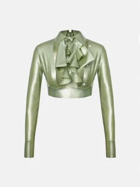 Bailey Blouse Latex Dollar Bill Green