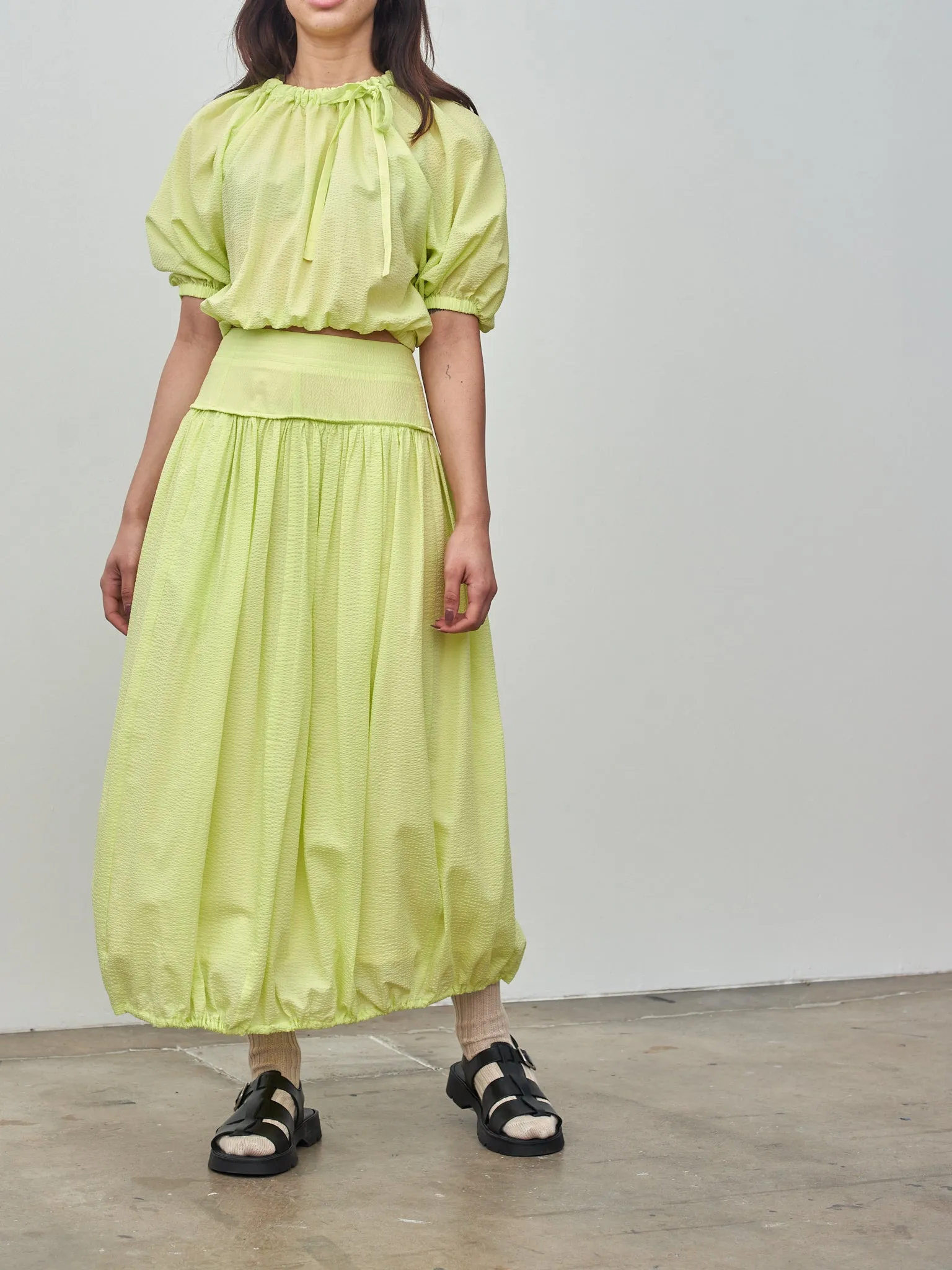 Balloon Skirt - Acid Lime