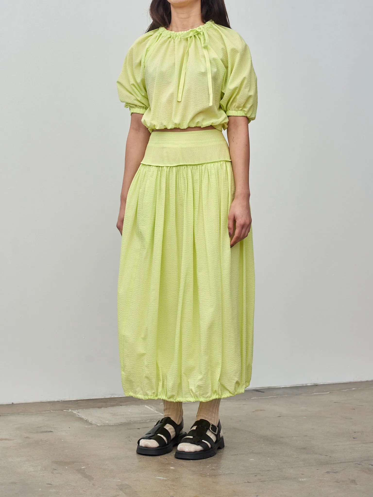 Balloon Skirt - Acid Lime