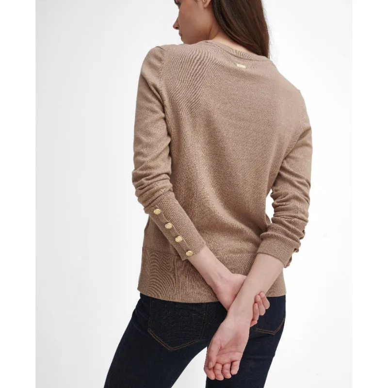 Barbour Brambles Cotton Cashmere Knitted Ladies Jumper - Sand Dune