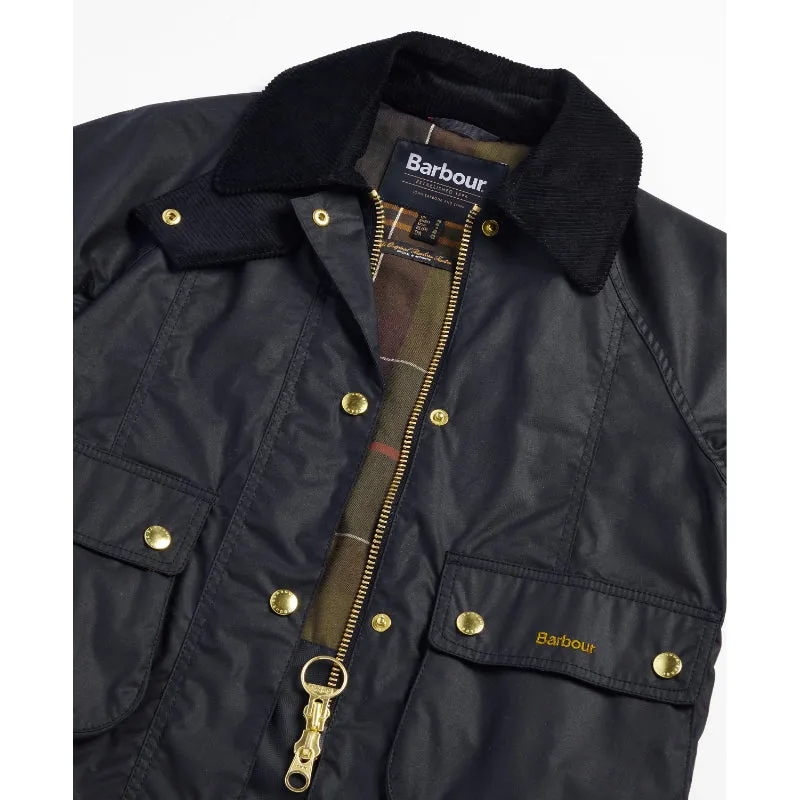 Barbour Cropped Beadnell Ladies Wax Jacket - Black/Classic