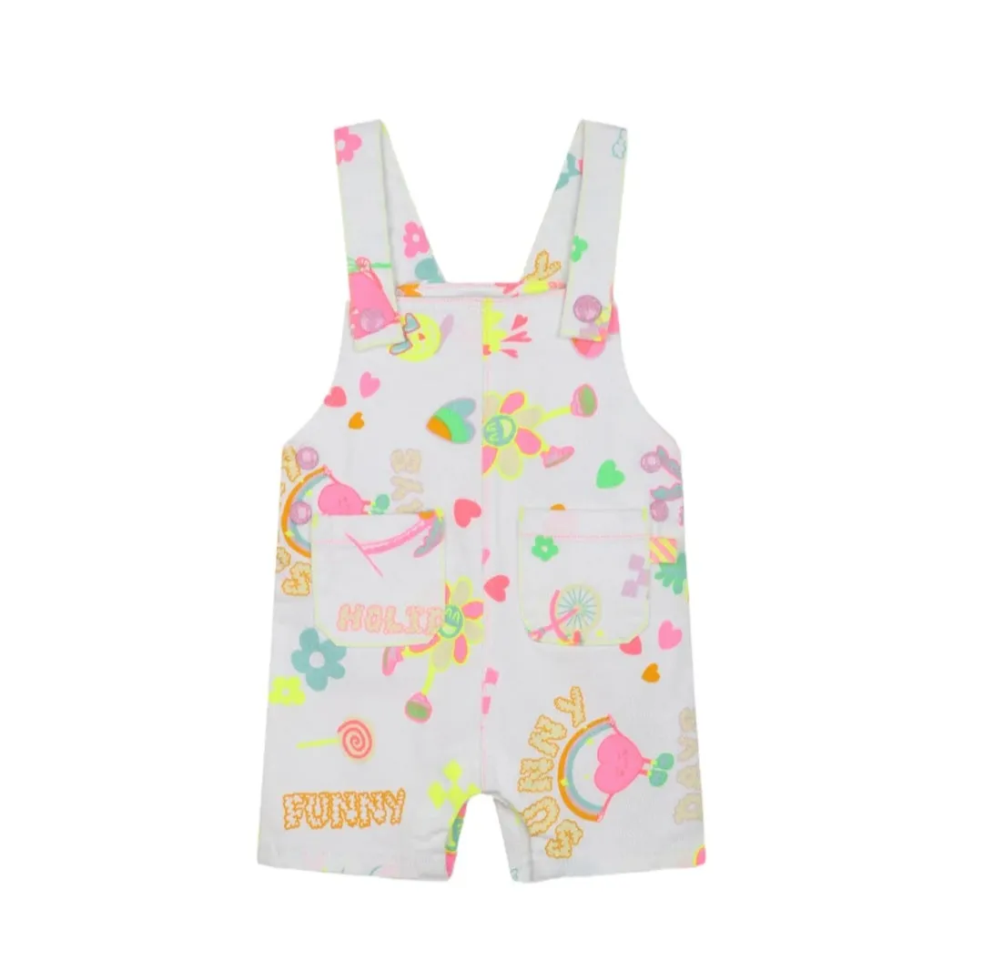 BILLIEBLUSH WHITE "FLOWER POWER" BABY TWILL ROMPER