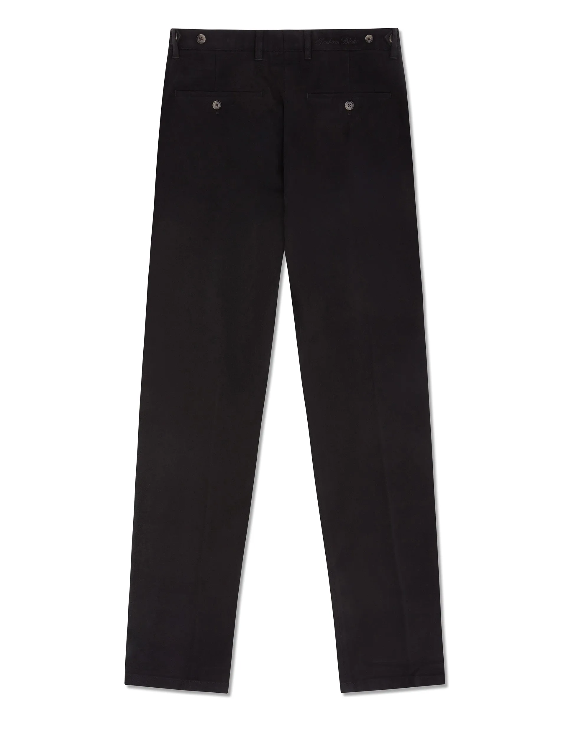 Black Cotton Stretch Chino