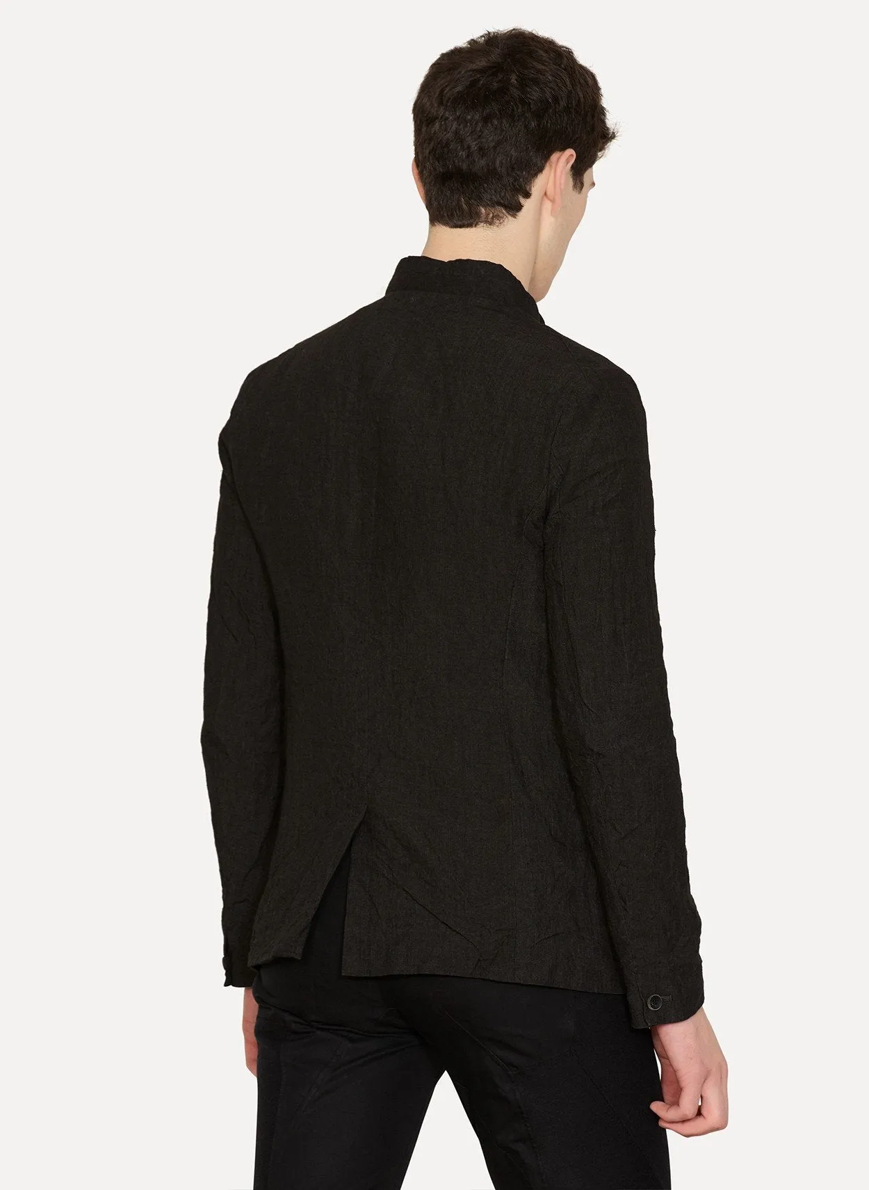 Black Linen Work Jacket