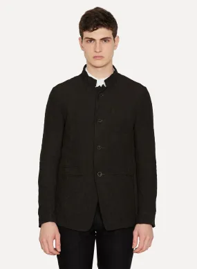 Black Linen Work Jacket