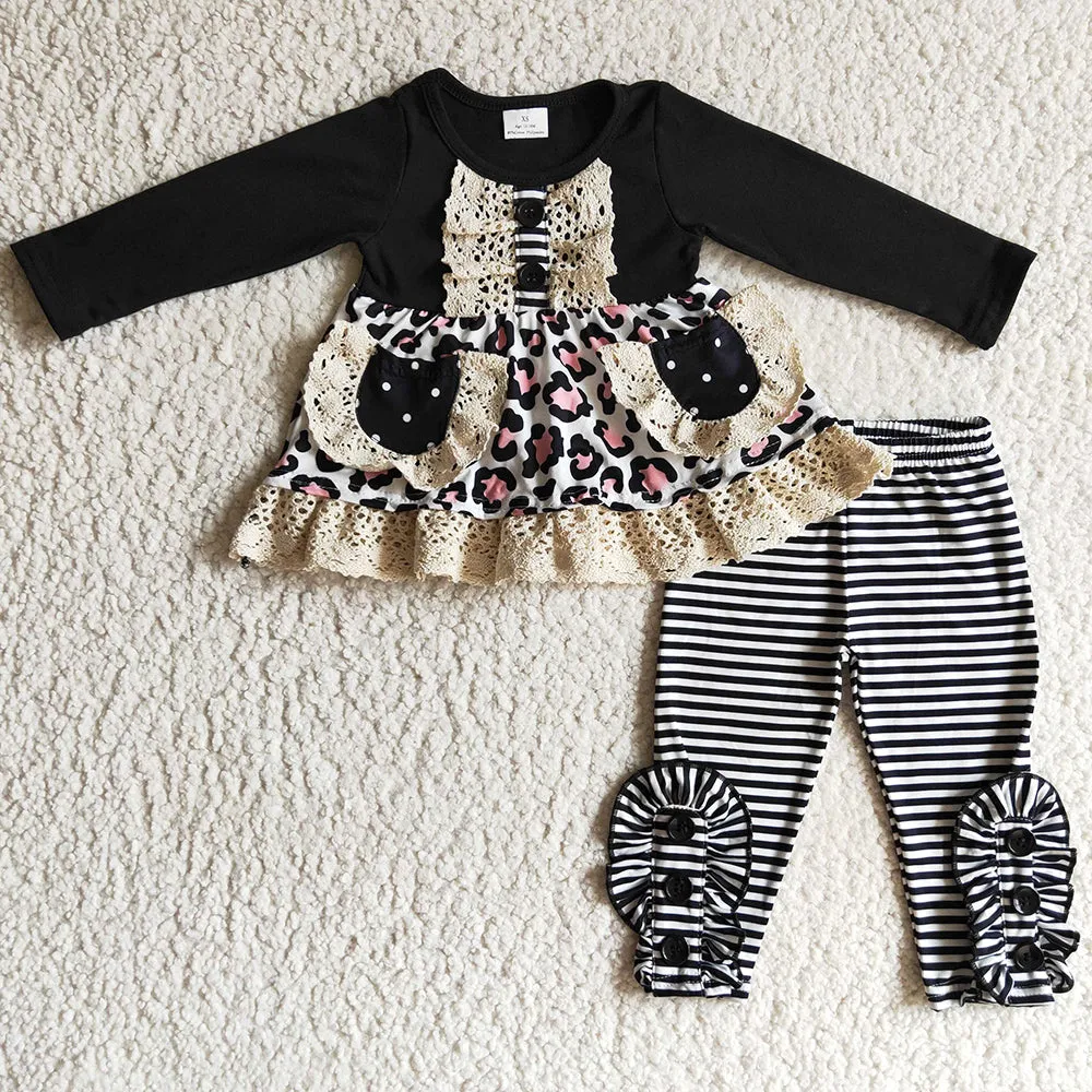 Boutique Infant Baby Girls Romper Fashion Leopard Jumpsuit LR0167