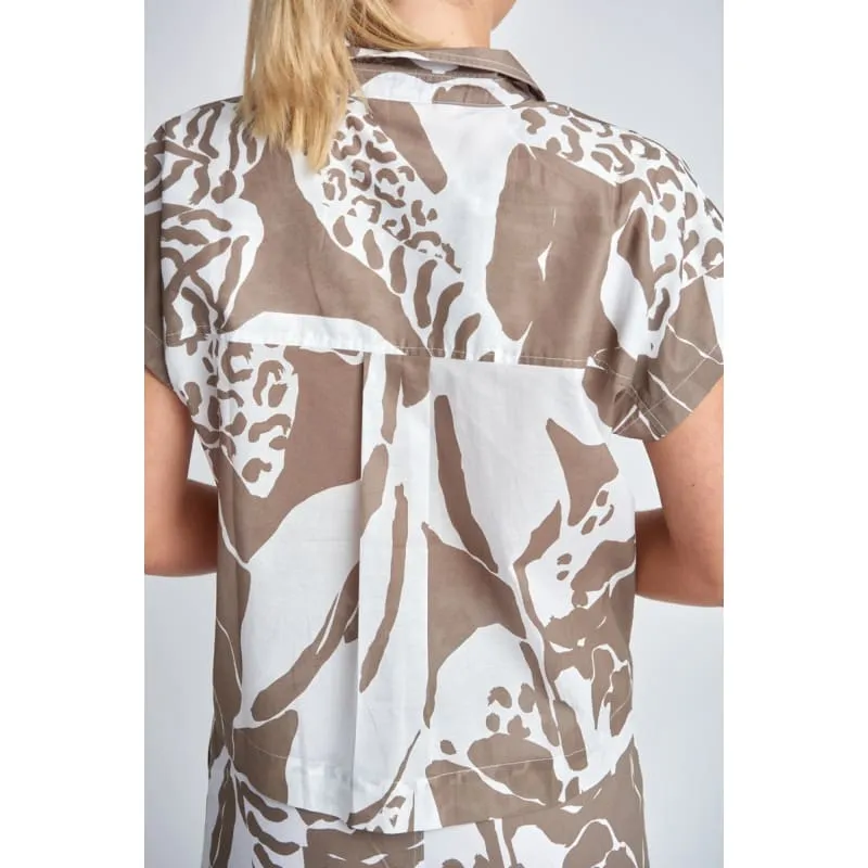 Boxy Cropped Shirt | Twig Jungle Print