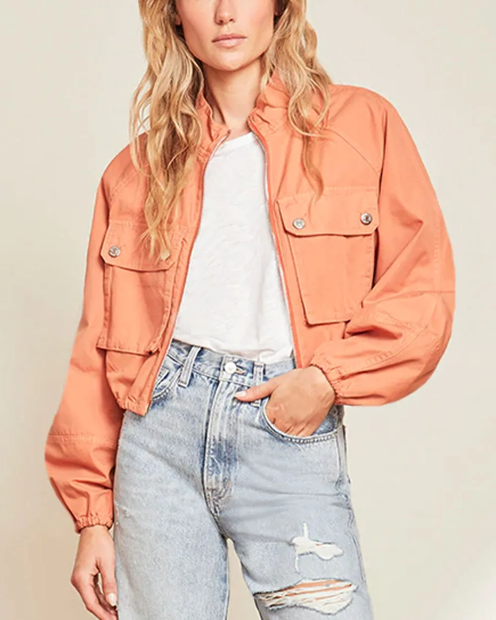 Burnt Orange Kaiya Balloon Sleeve Jacket