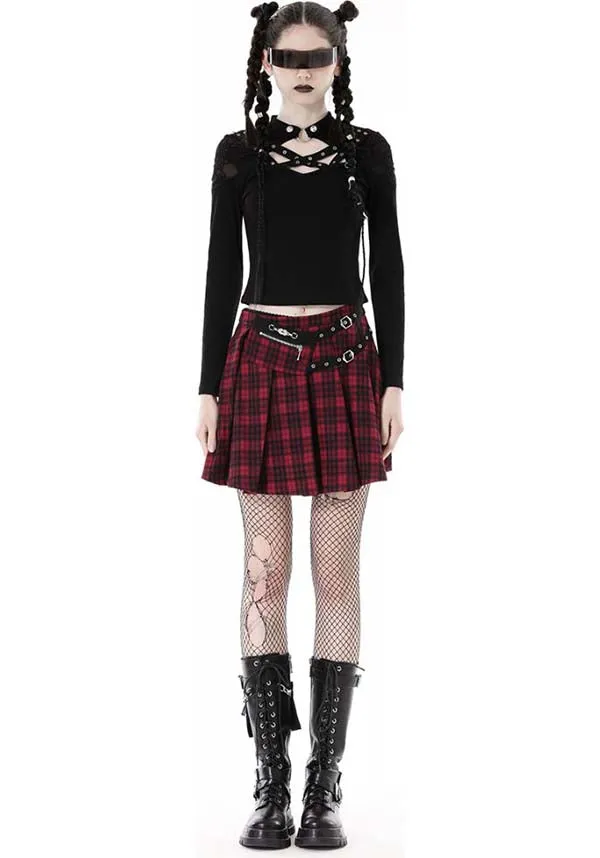 Camden [Red Plaid] | PLEATED SKIRT