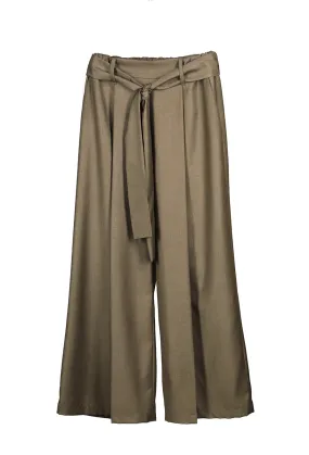 Casual Khaki Wide-Leg Pants