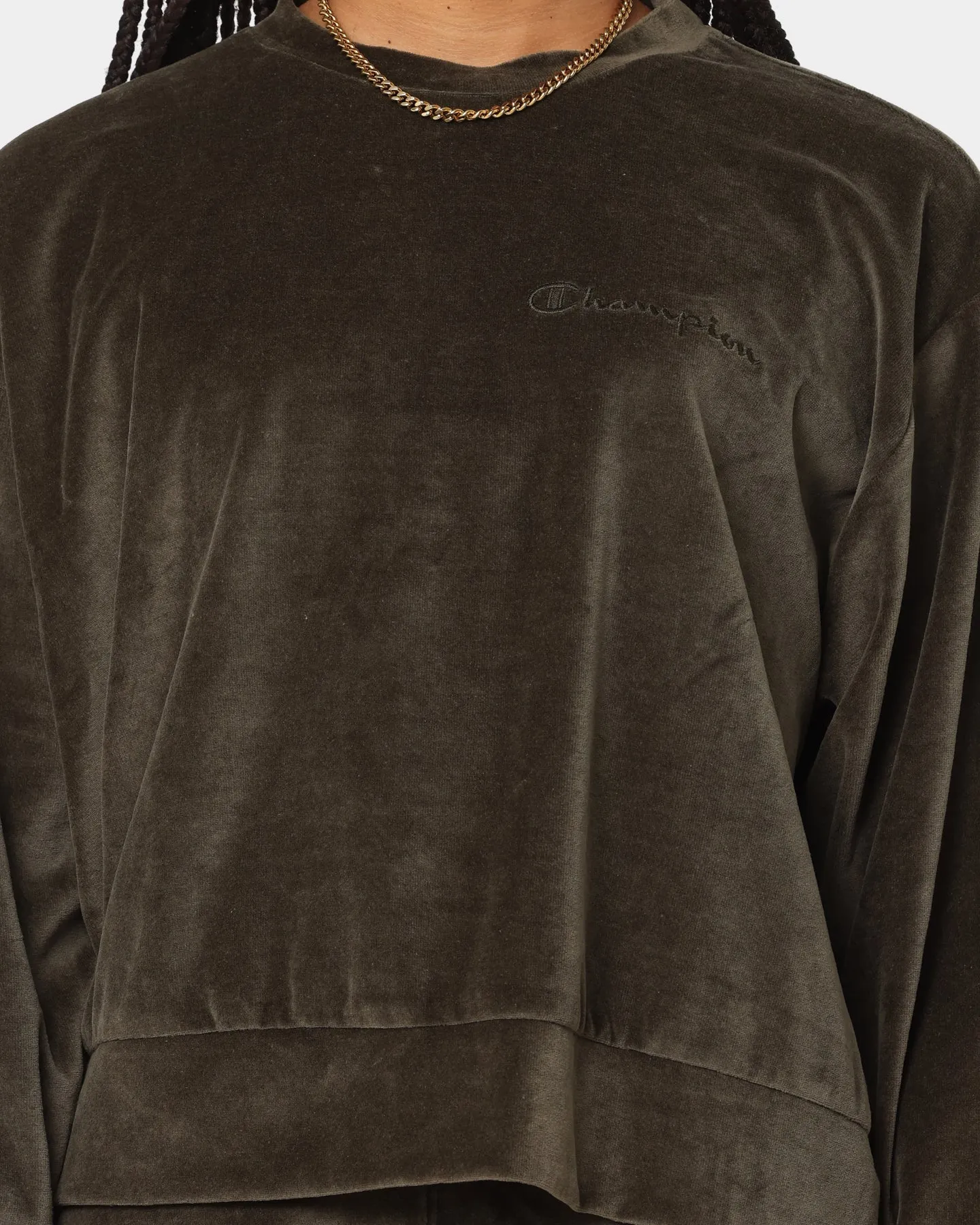 Champion LFS Velour Crewneck Army