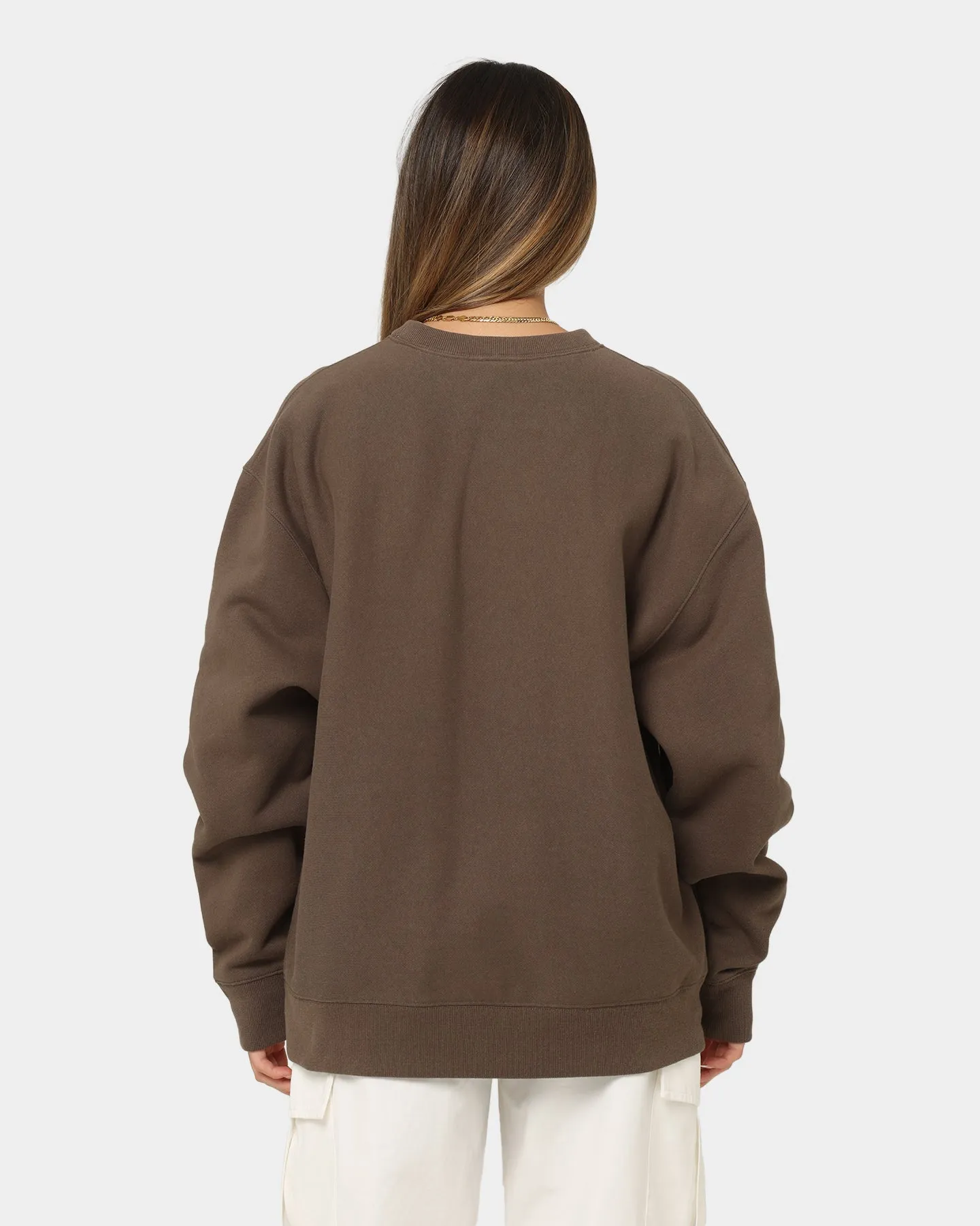 Champion Women's Reverse Weave Double Collar Crewneck Espresso Martini