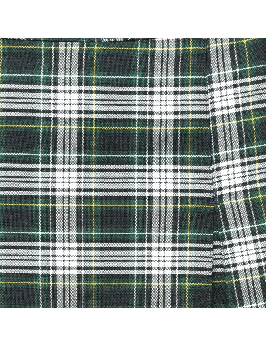 Checked Pleated Skirt - S