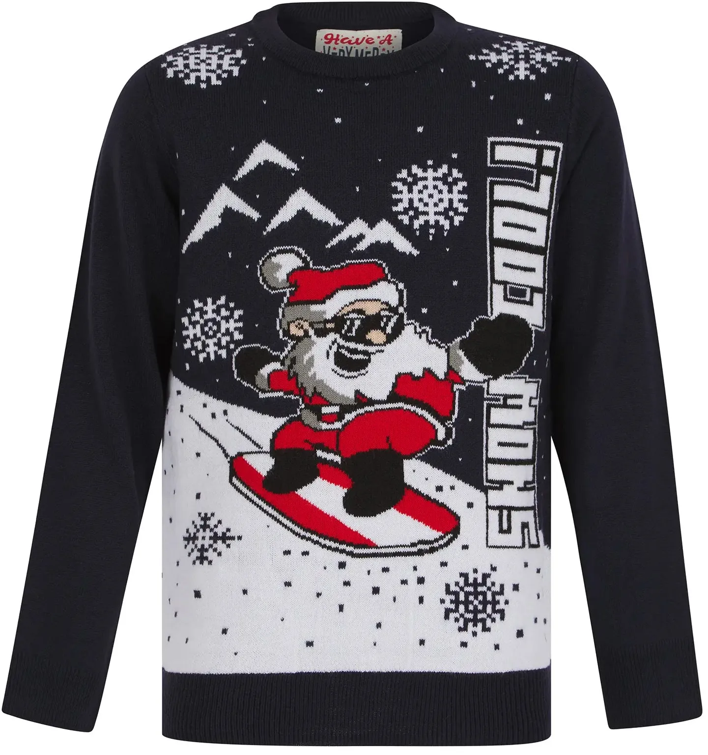 Christmas Cool Snow Junior Christmas Jumper - Ink