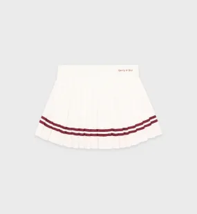 Classic Logo Pleated Skirt - Off White/Merlot