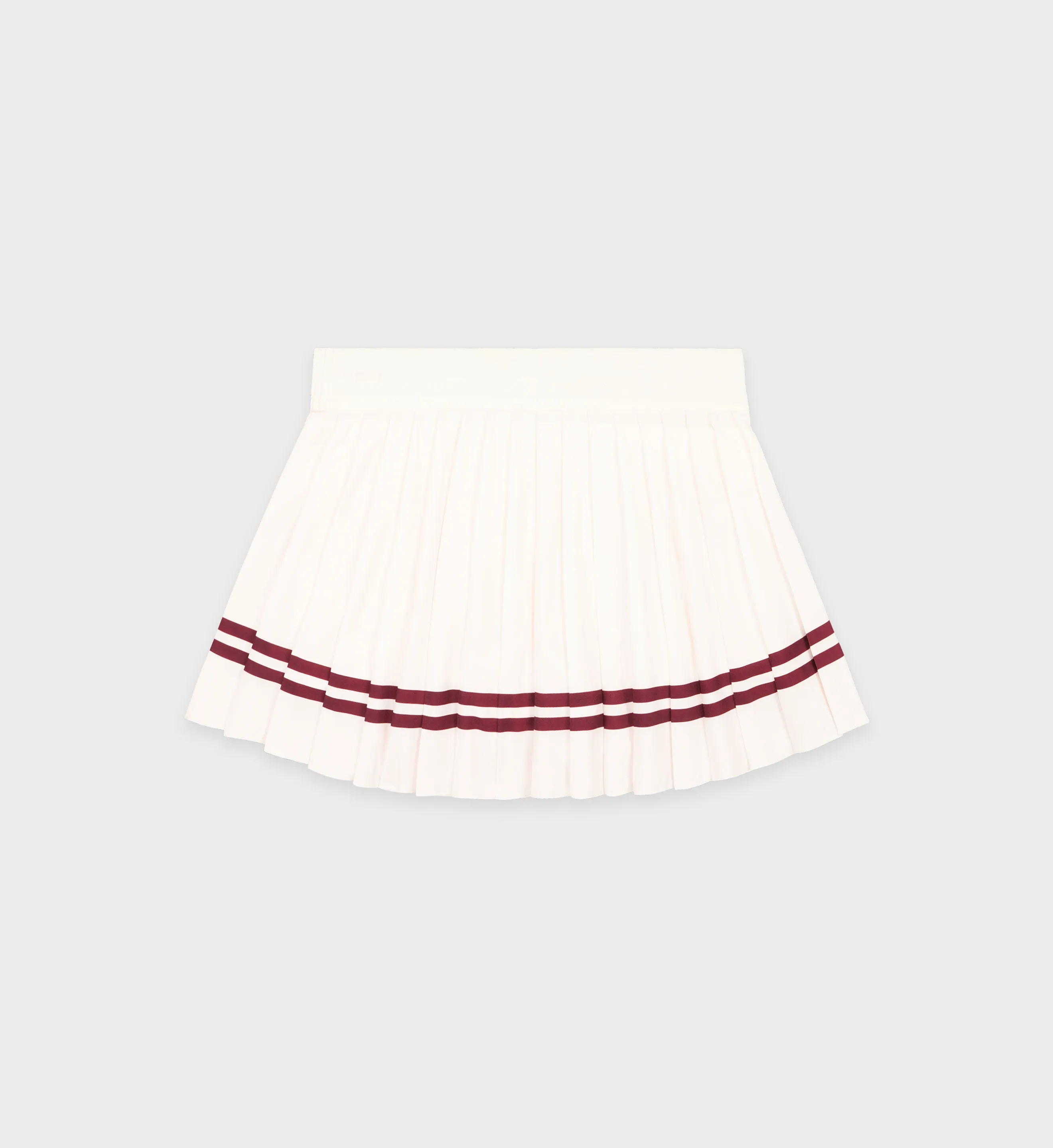 Classic Logo Pleated Skirt - Off White/Merlot