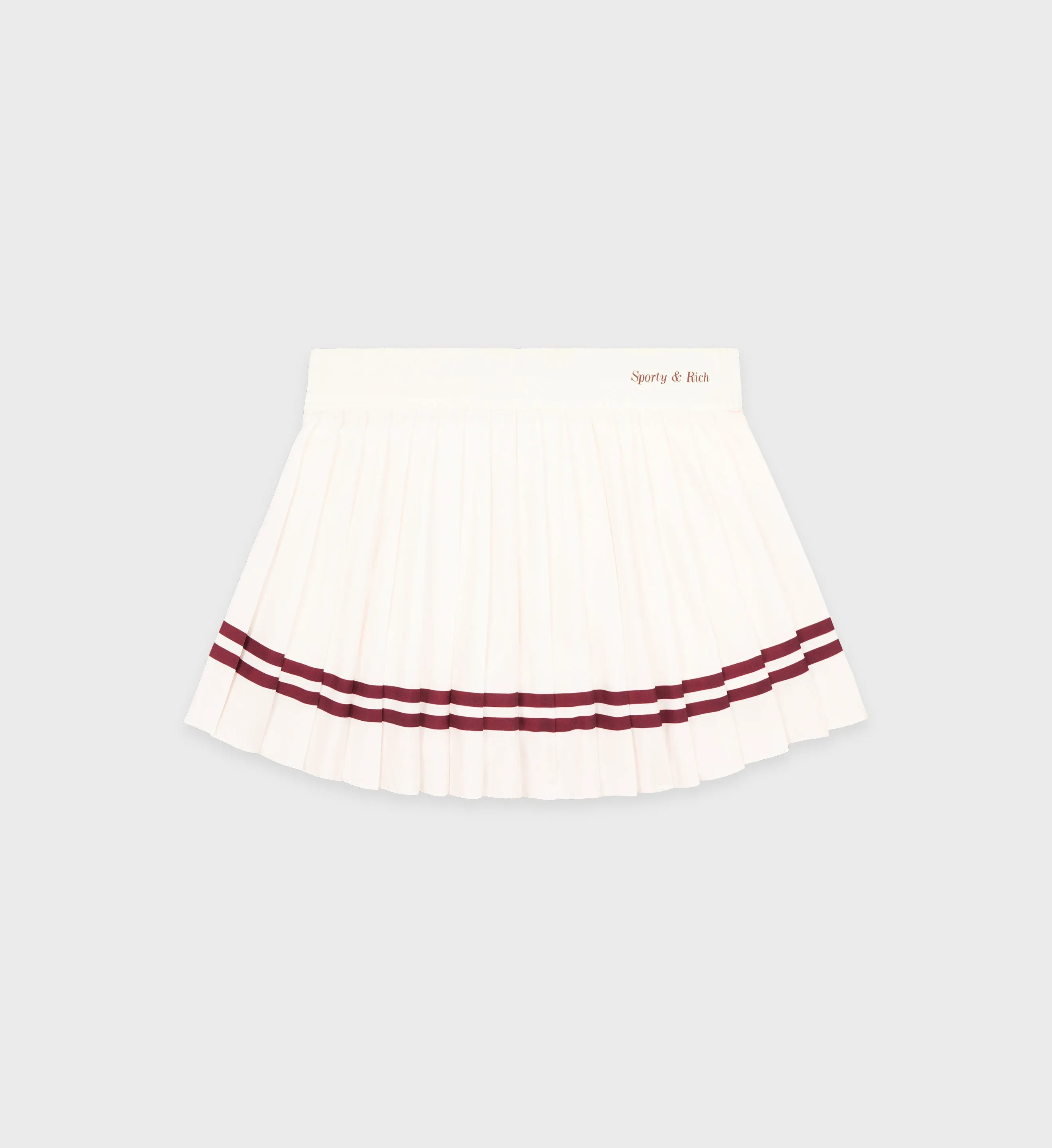 Classic Logo Pleated Skirt - Off White/Merlot