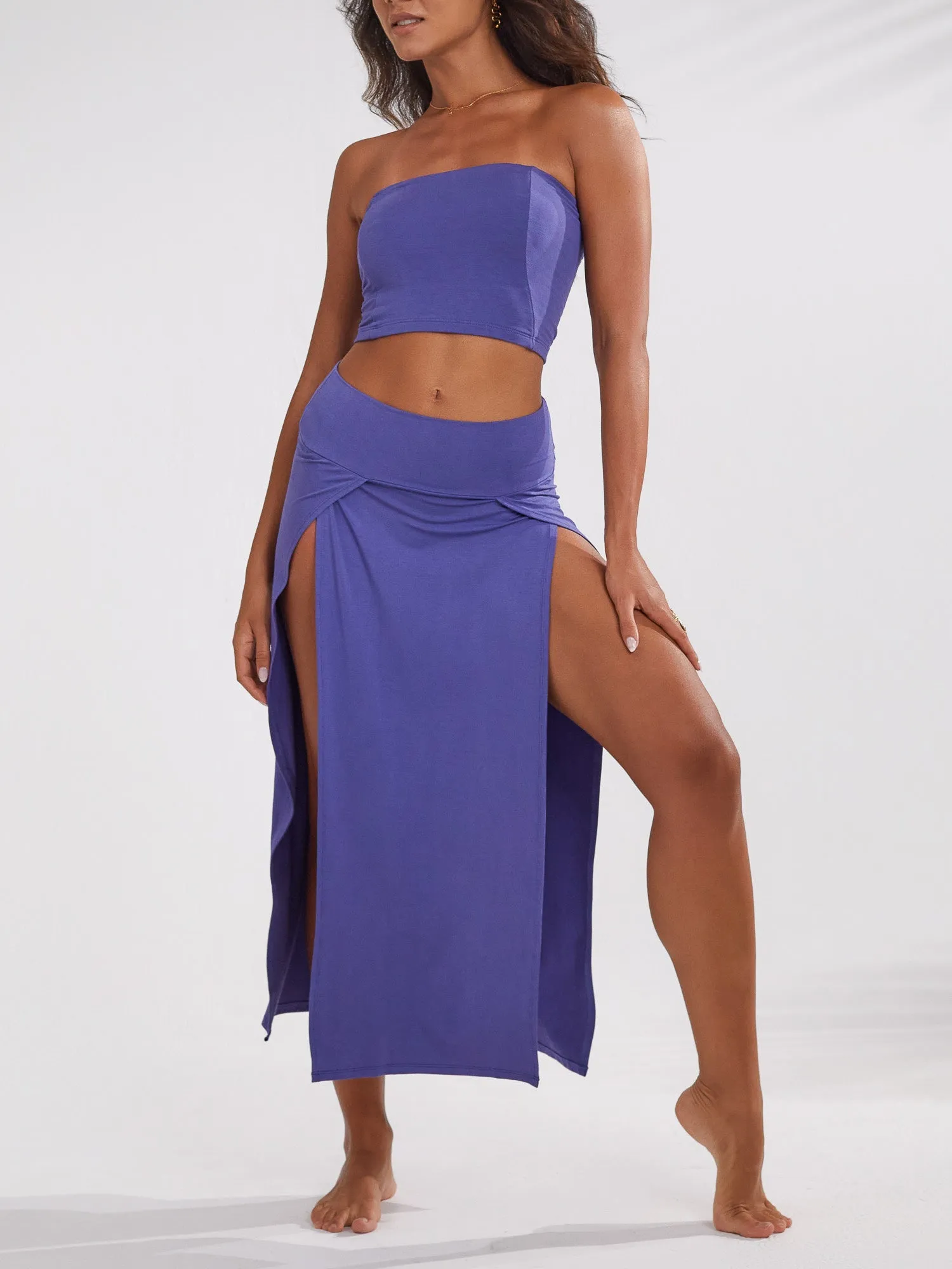 Cleopatra Midi Skirt - Blue Lotus