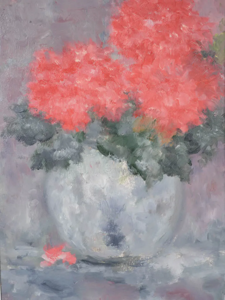 Contemporary floral painting by Karibou - “ Pivoine rouge 15¼" x 19"