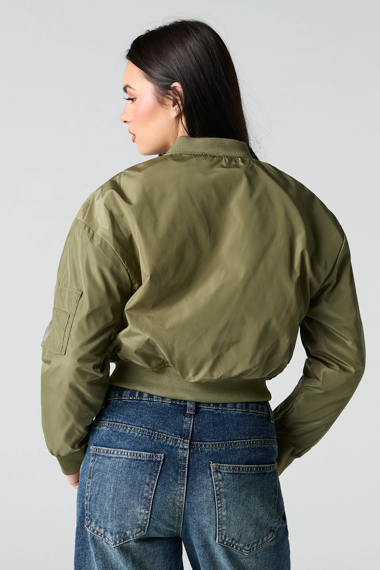 Cropped Bomber Jacket