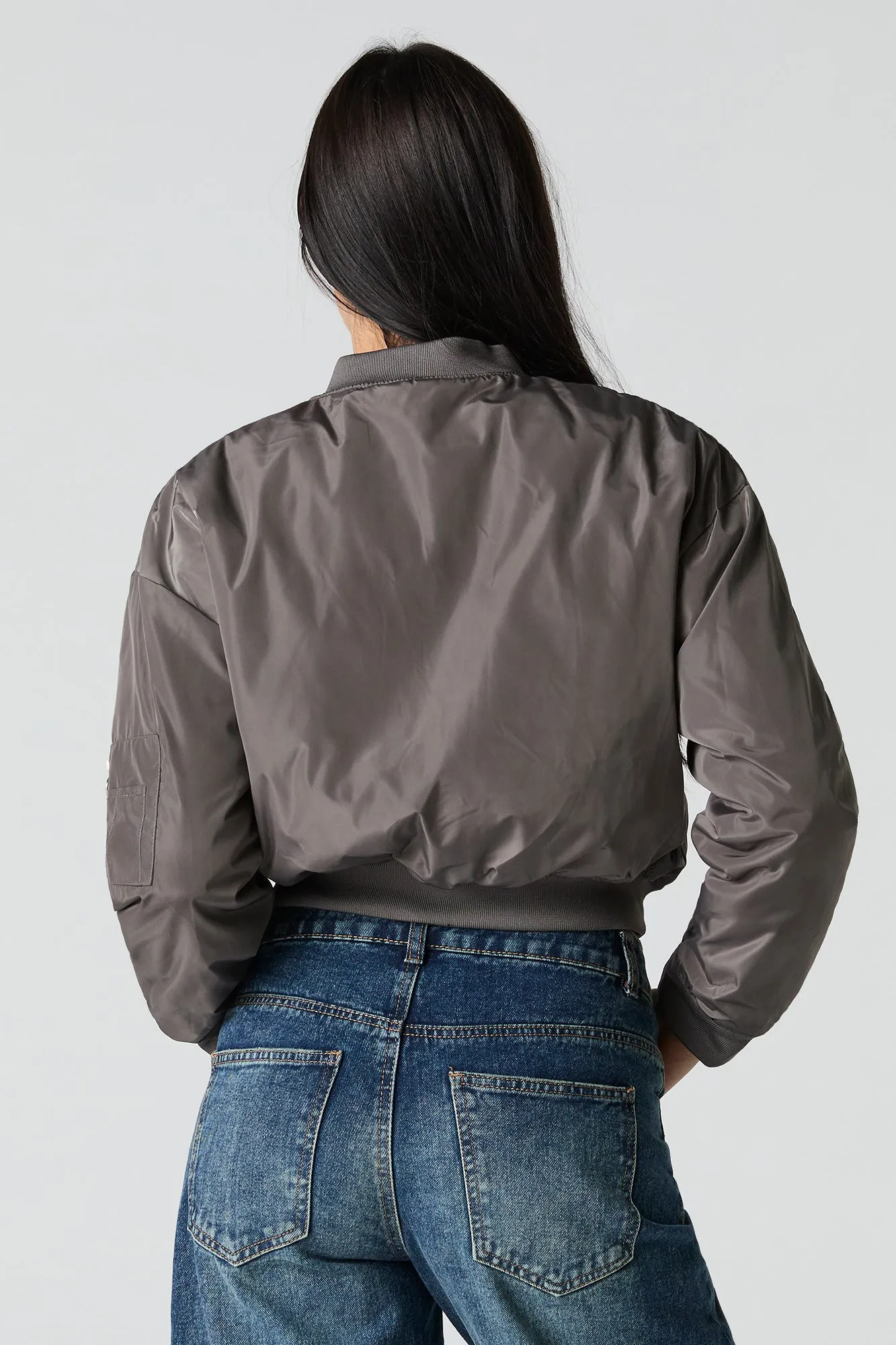 Cropped Bomber Jacket