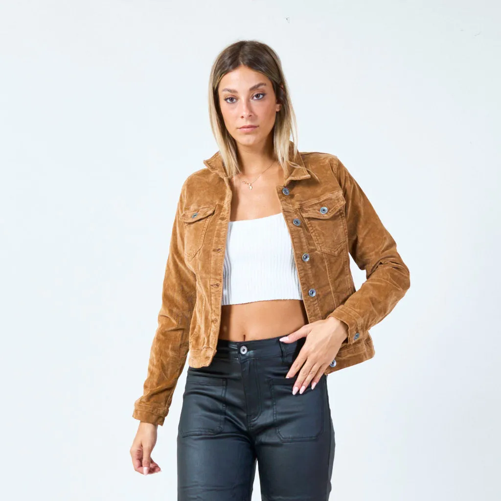 Cropped corduroy jacket wholesale