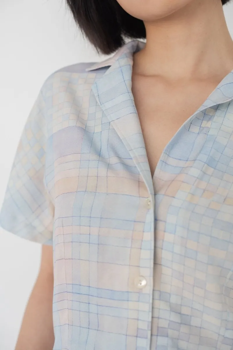 Cropped Shirt - Watercolour Plaid