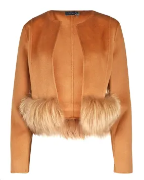 Cropped Wool Jacket in Vicuna