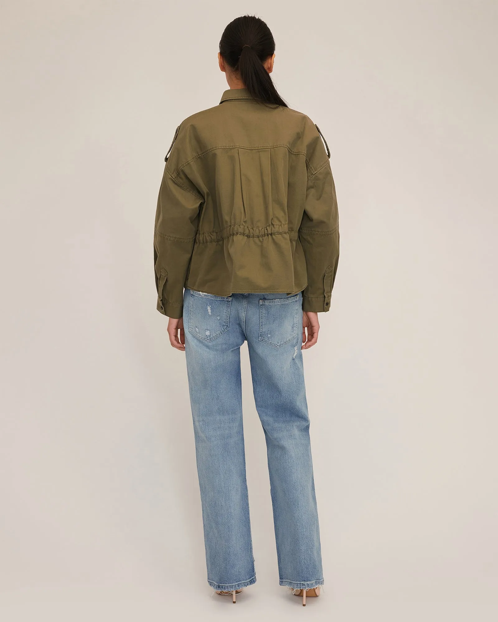 Dante Washed Canvas Cropped Utility Jacket