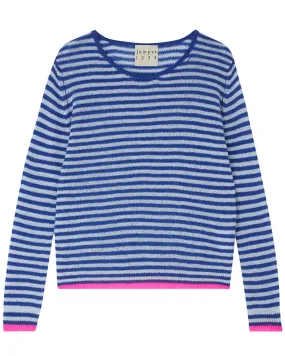 Denim and Cement Little Stripe Crewneck Sweater