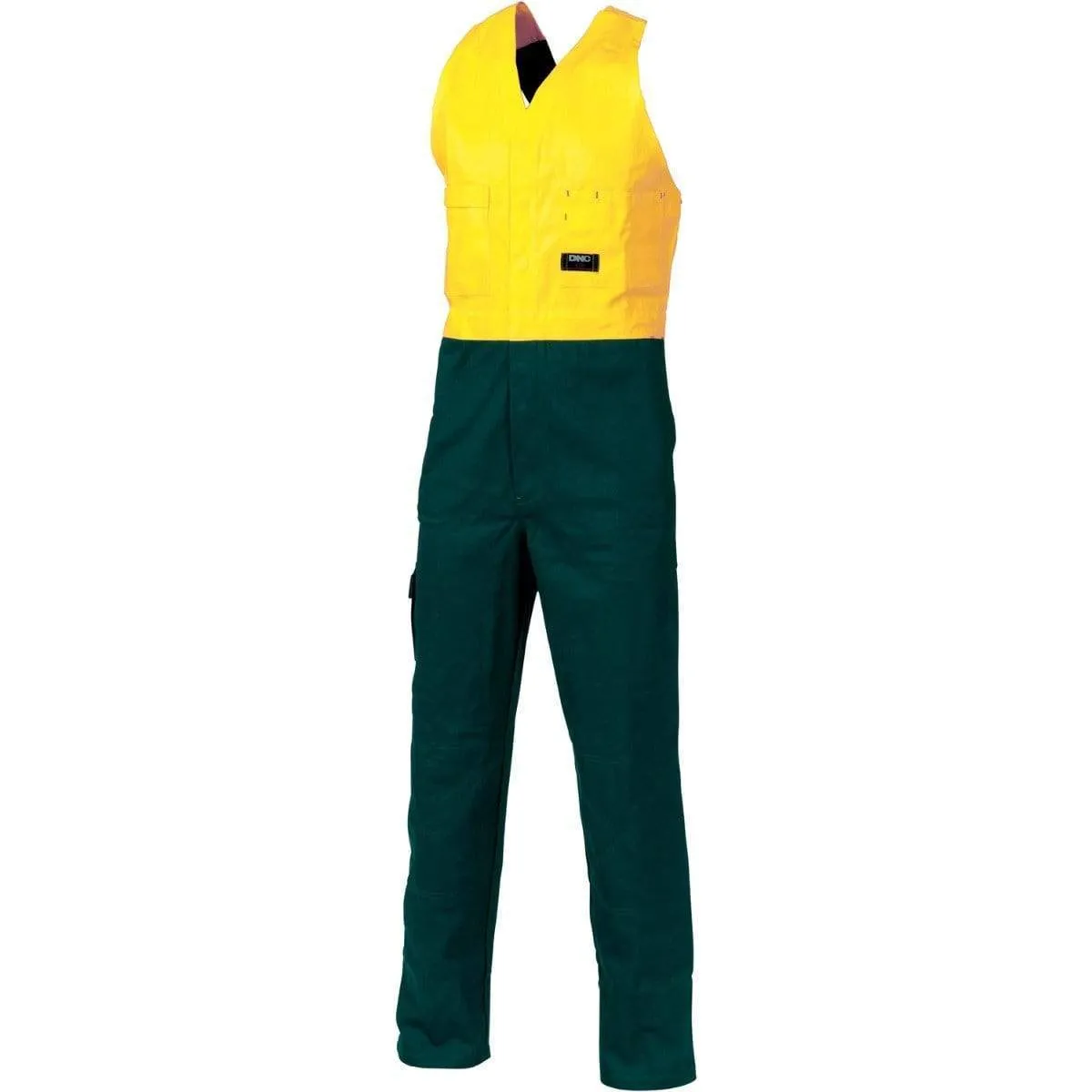 Dnc Workwear Hi-vis Two-tone Cotton Action Back Overall - 3853