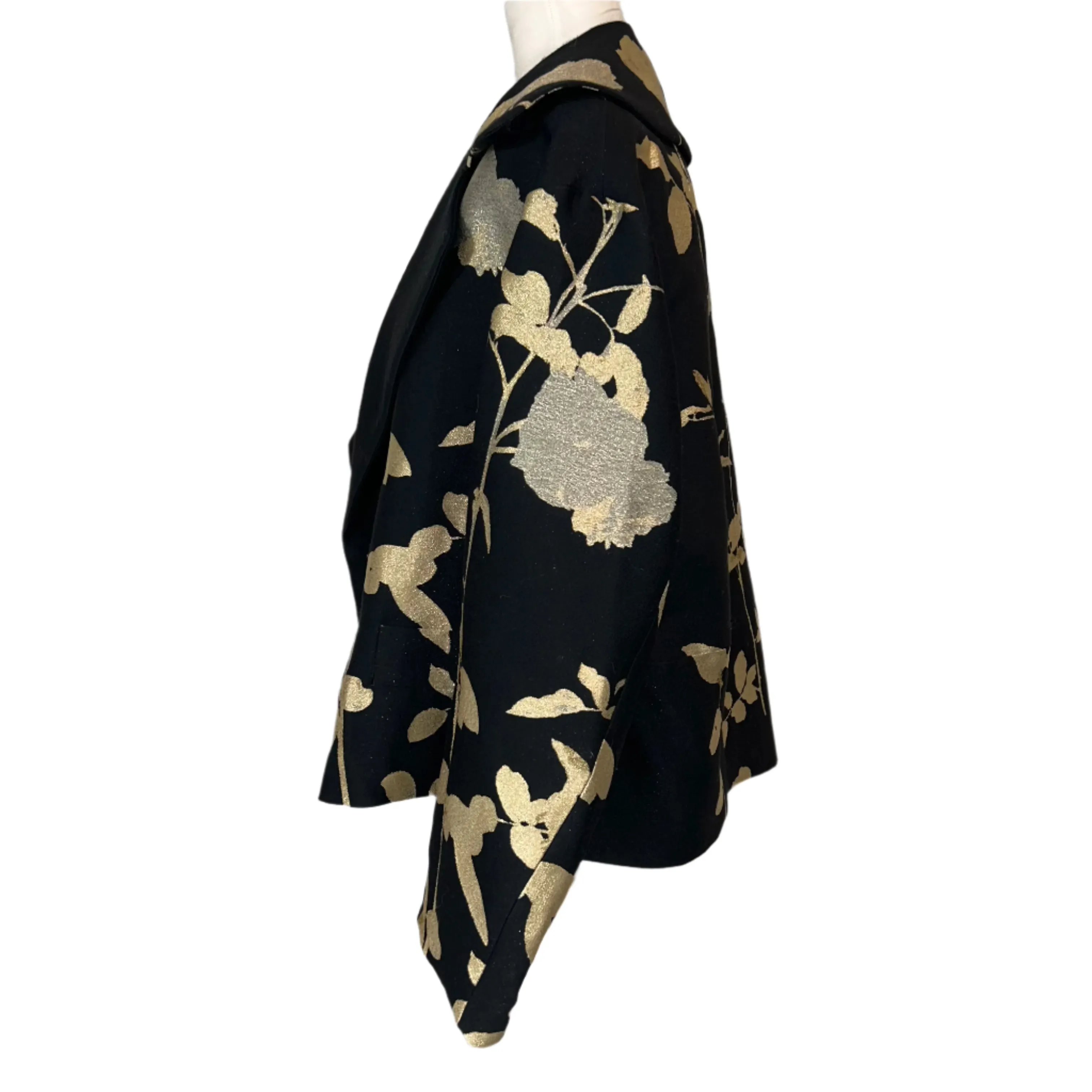 Dries Van Noten New Black & Gold Brocade Crop Jacket S