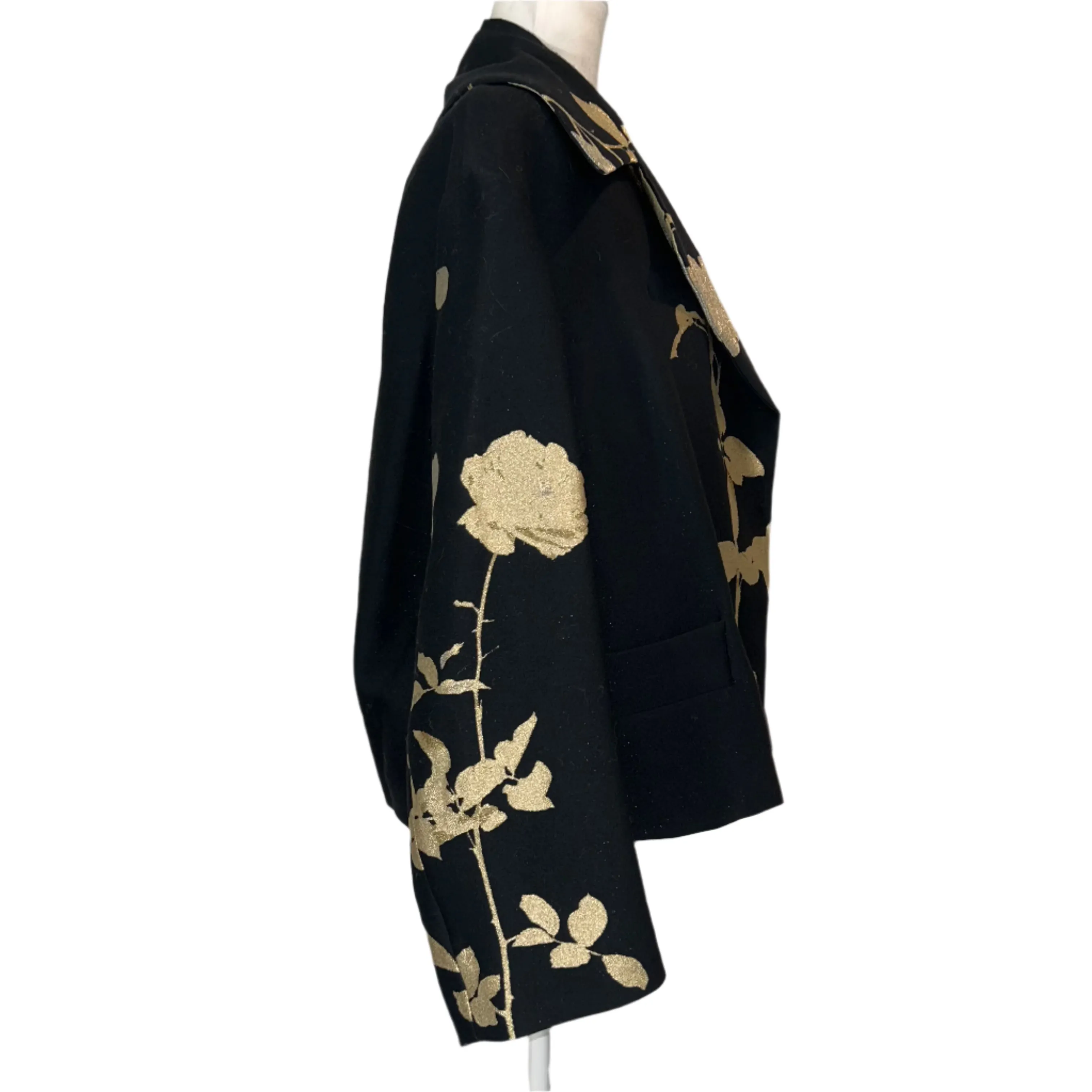 Dries Van Noten New Black & Gold Brocade Crop Jacket S