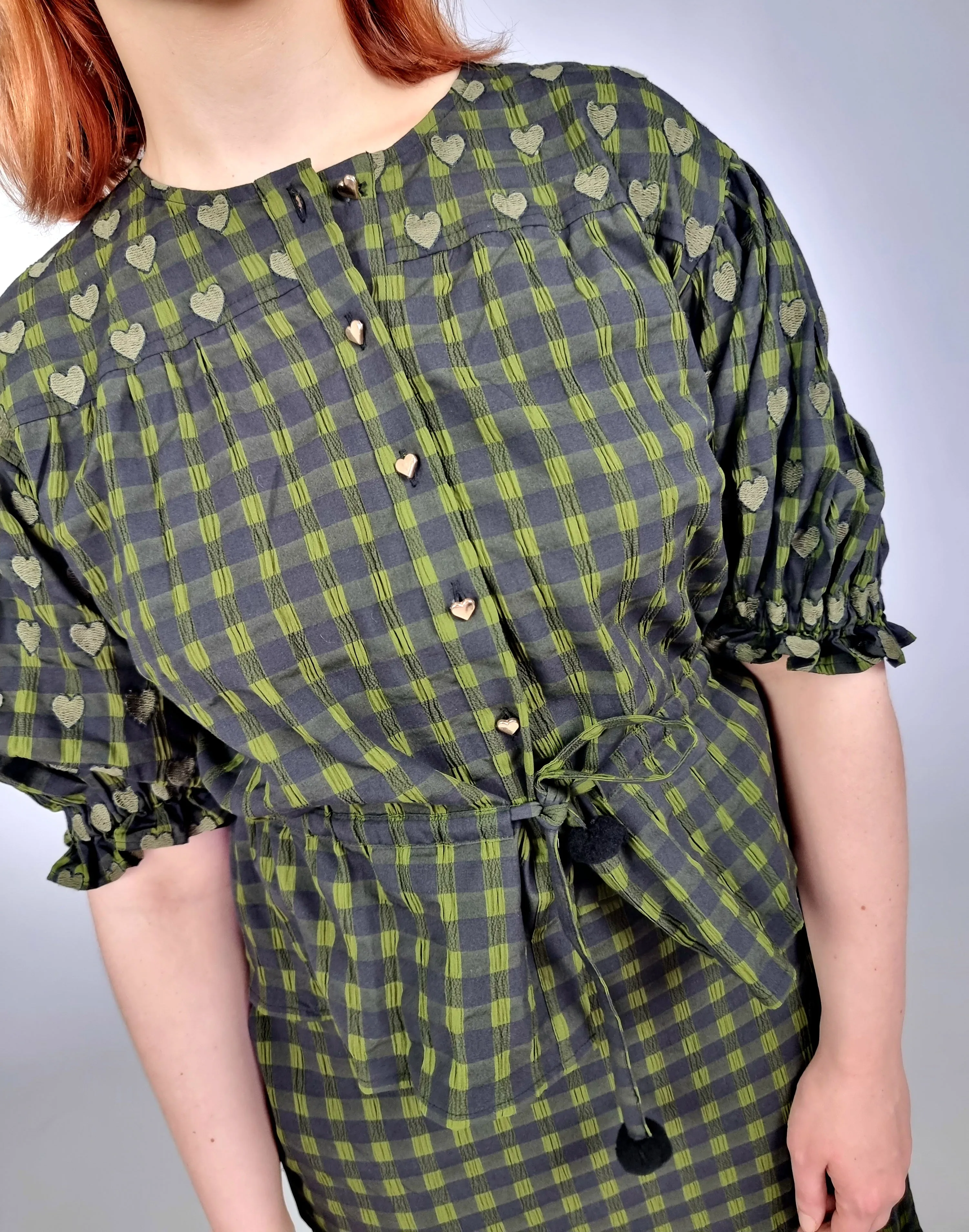 Emily Lovelock Olive Dobby Jacquard Blouse & Skirt