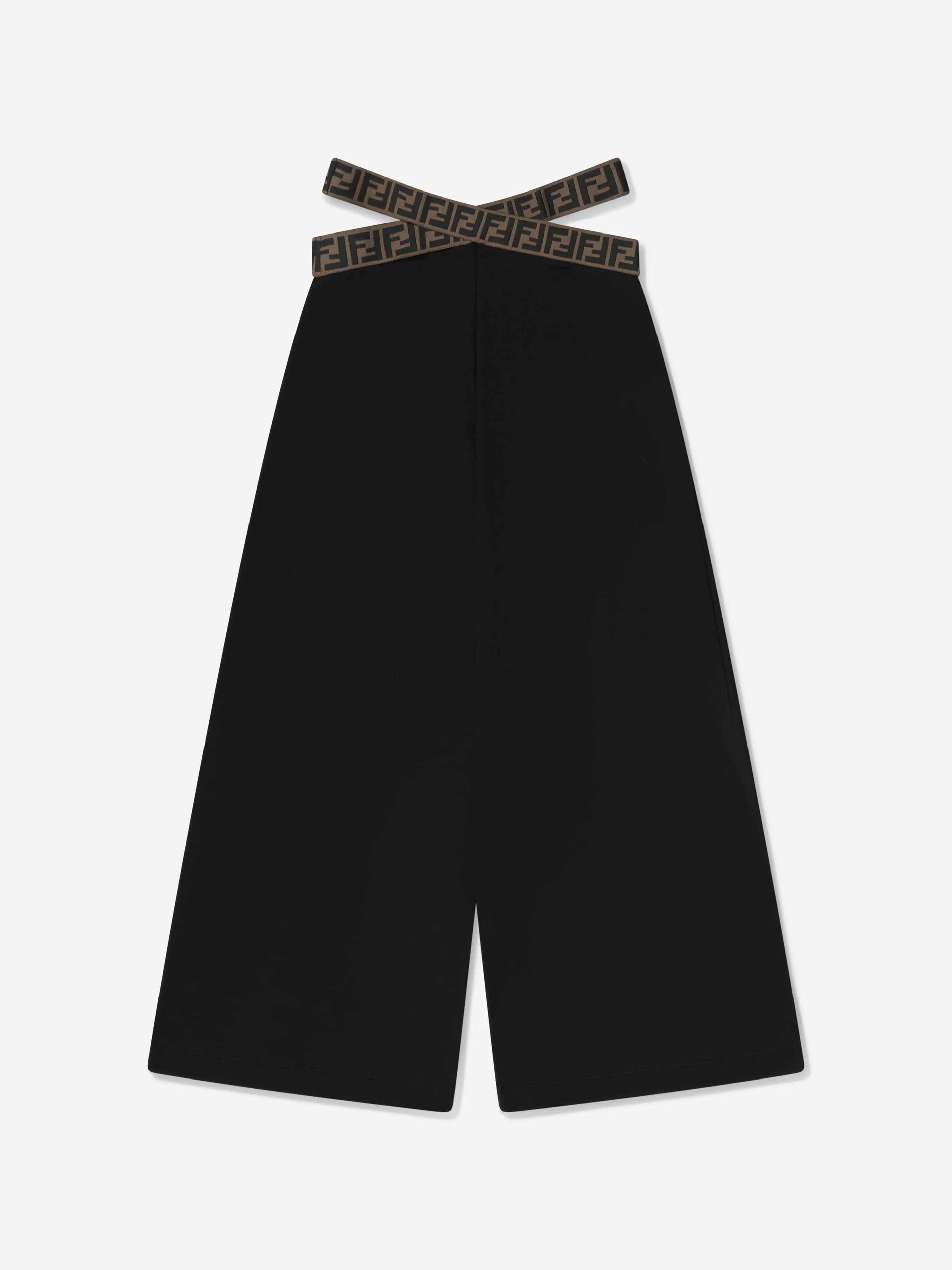 Fendi Girls Band Wide Leg Trousers in Black