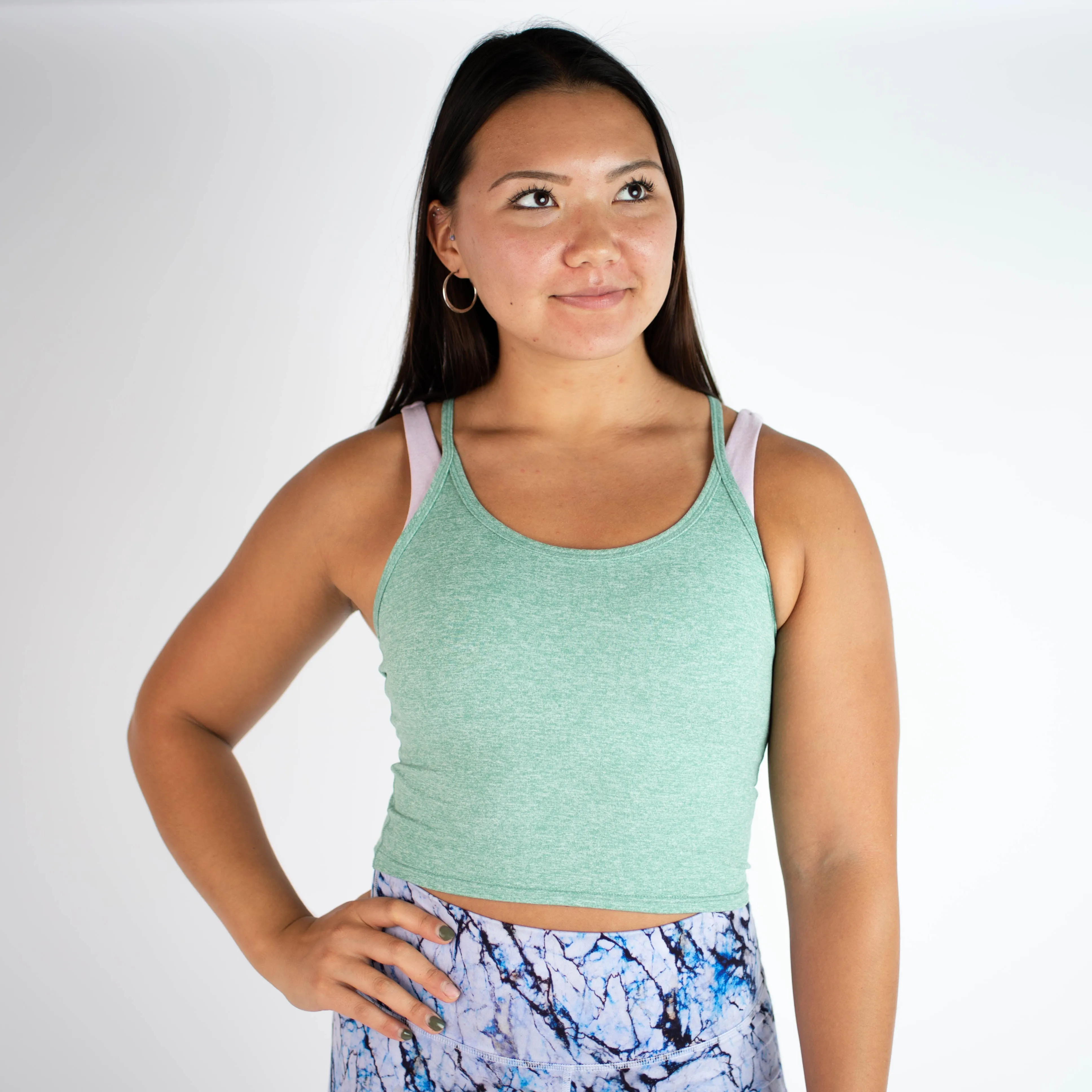 FLEO Switch Up Crop Tank - Beryl Frost