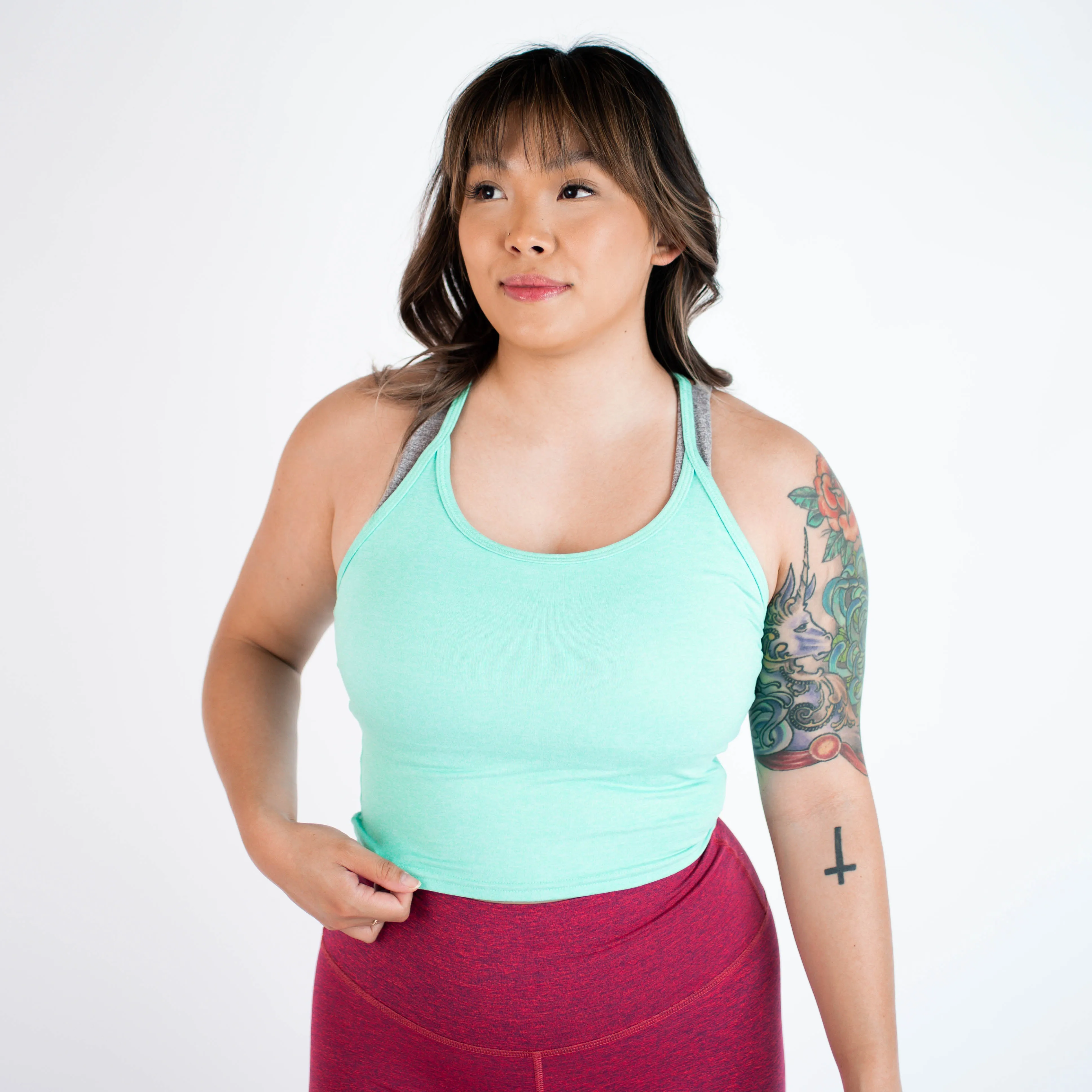 FLEO Switch Up Crop Tank - Biscay Green