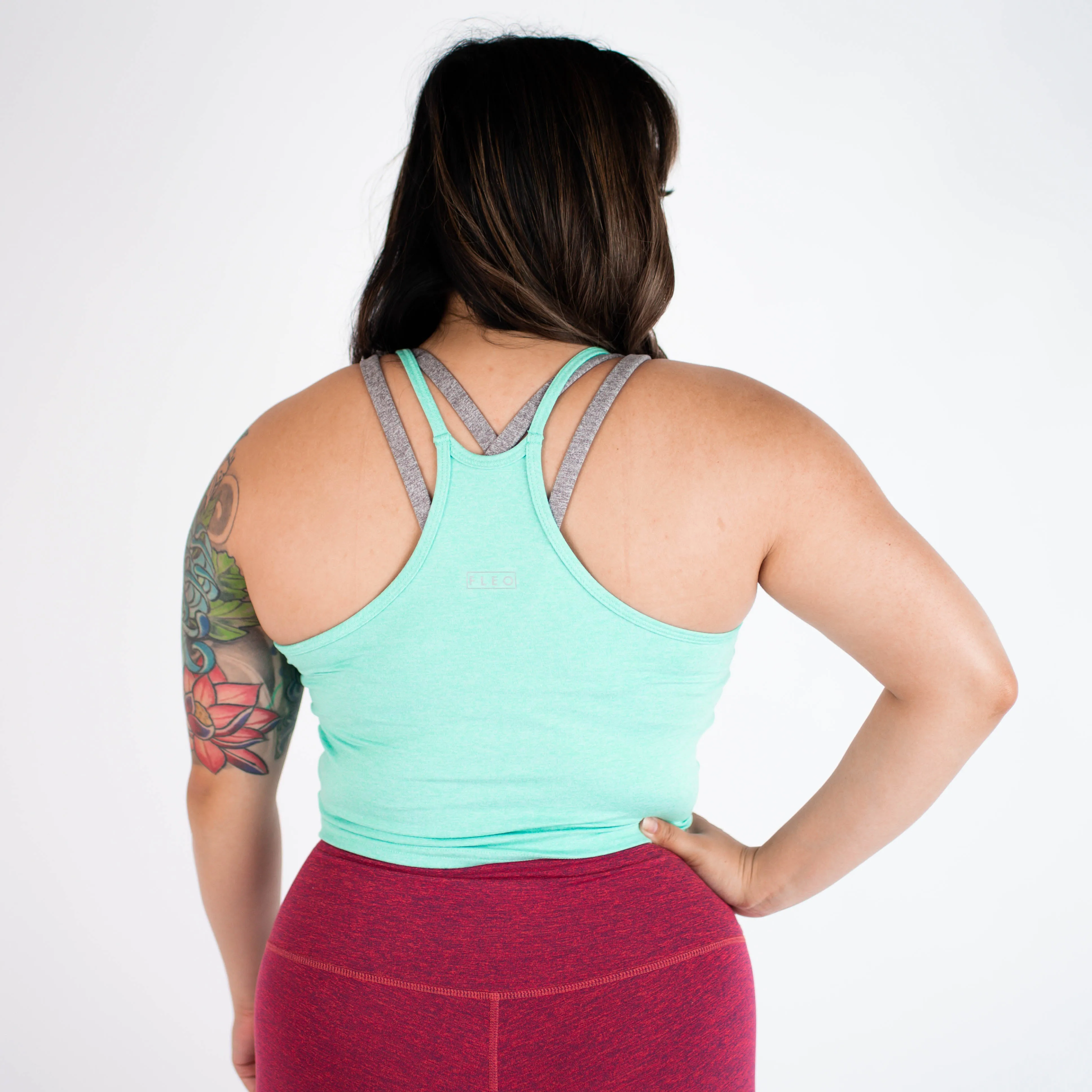 FLEO Switch Up Crop Tank - Biscay Green